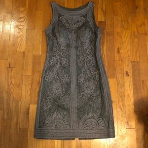 Sue Wong Nocturne Size 12 Women's Gray Embroidered cocktail dress